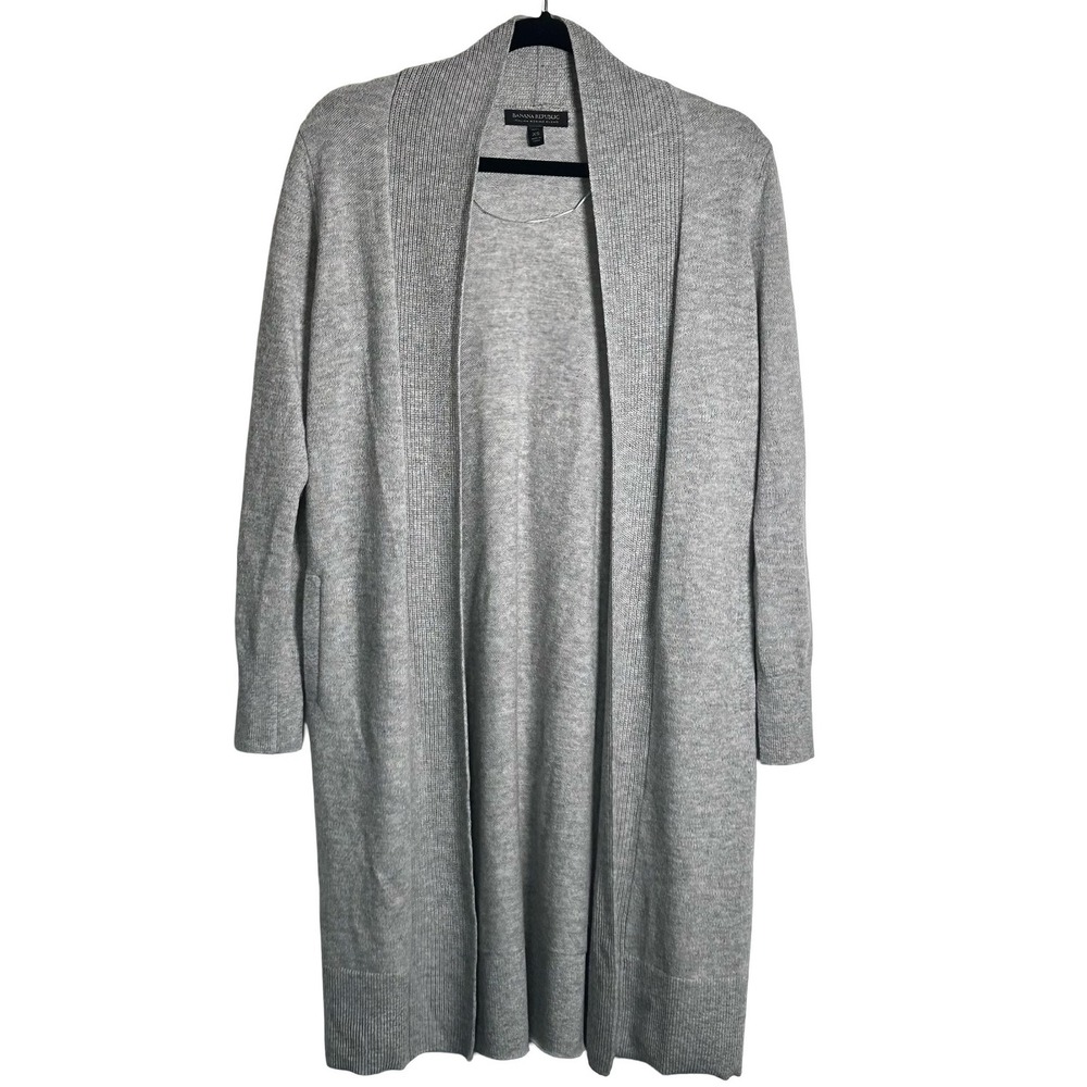Banana Republic Italian Merino Wool Blend‎ Duster Cardigan Petite Size XS Preppy